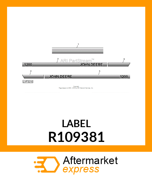 LABEL, JOHN DEERE LH S R109381