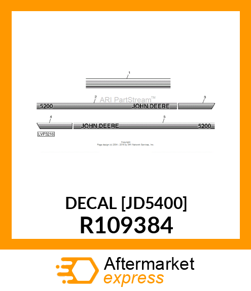 LABEL, JOHN DEERE RH S R109384