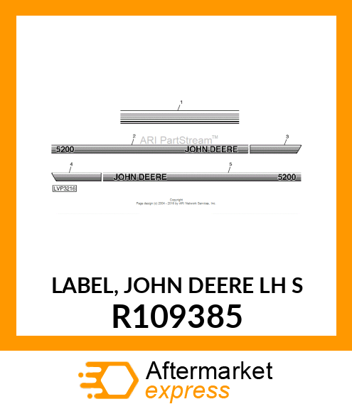 LABEL, JOHN DEERE LH S R109385