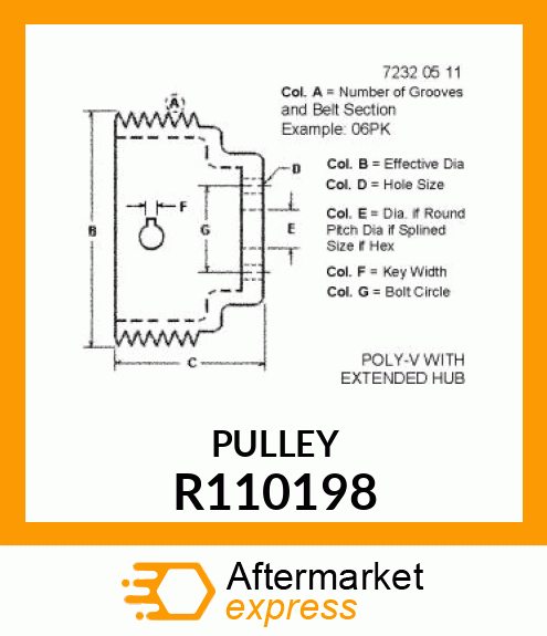 CRANKSHAFT PULLEY 8G. D.190 R110198