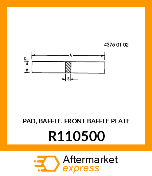 PAD, BAFFLE, FRONT BAFFLE PLATE R110500