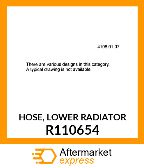 HOSE, LOWER RADIATOR R110654