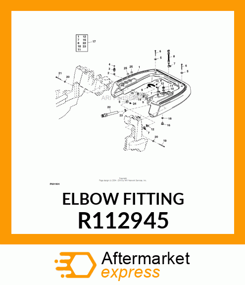 ELBOW, 90 DEGREE WITH HOSE BARB R112945