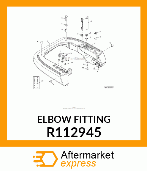 ELBOW, 90 DEGREE WITH HOSE BARB R112945