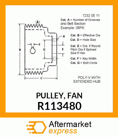 PULLEY, FAN R113480