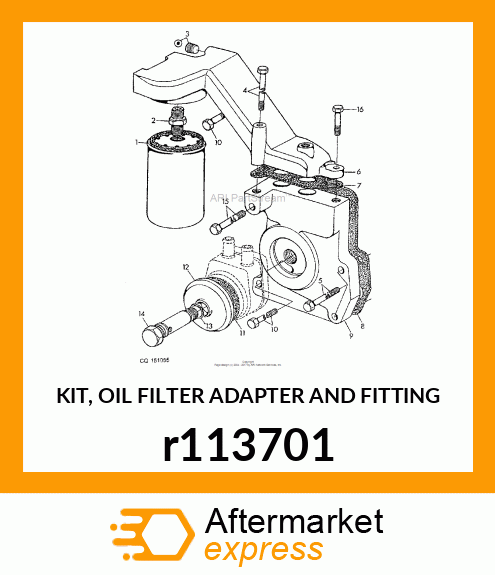 KIT, OIL FILTER ADAPTER AND FITTING r113701
