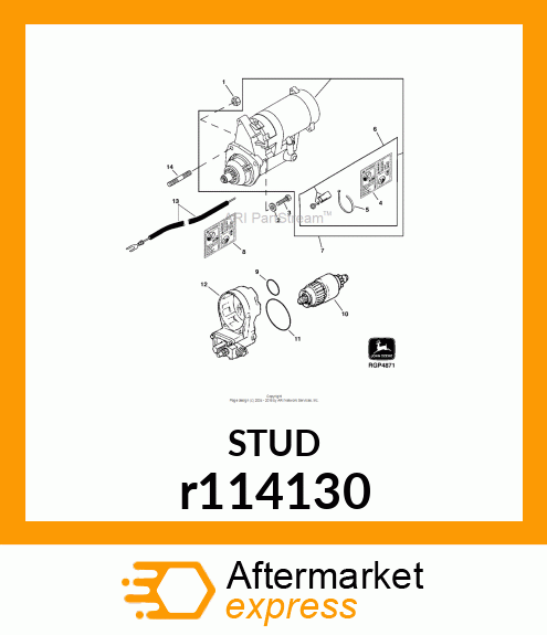 STUD, PLATED r114130