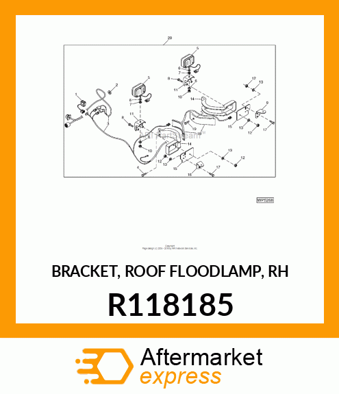 BRACKET, ROOF FLOODLAMP, RH R118185