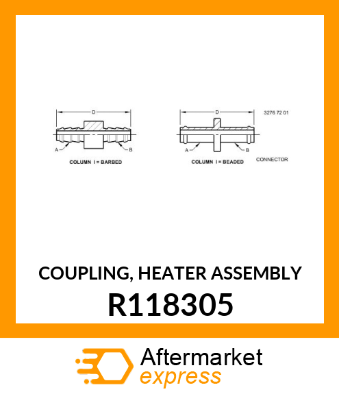 COUPLING, HEATER ASSEMBLY R118305