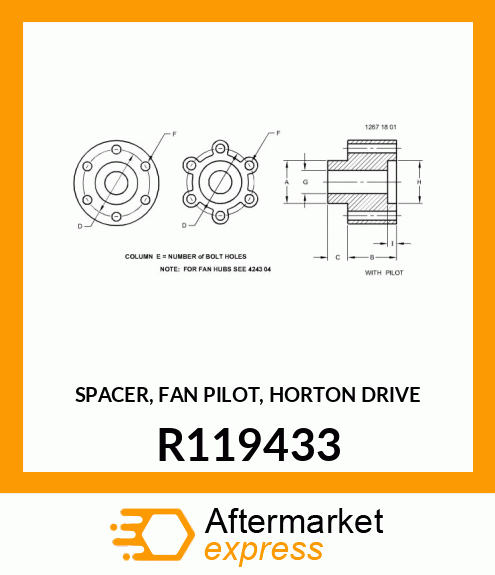 SPACER, FAN PILOT, HORTON DRIVE R119433