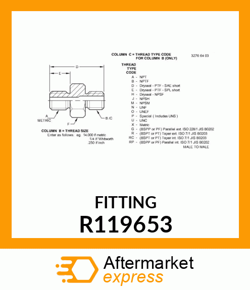 ADAPTER FITTING R119653