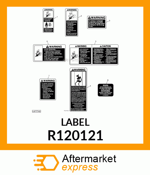 LABEL, ROPS WARNING (ENGLISH) R120121