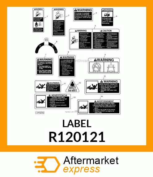 LABEL, ROPS WARNING (ENGLISH) R120121