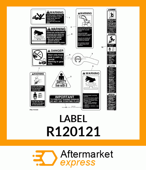 LABEL, ROPS WARNING (ENGLISH) R120121