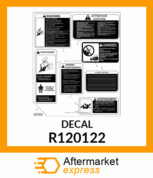 LABEL, ROPS WARNING (FRENCH) R120122