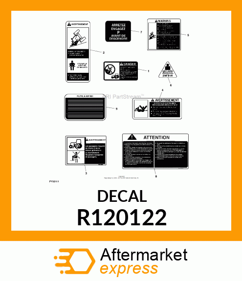 LABEL, ROPS WARNING (FRENCH) R120122