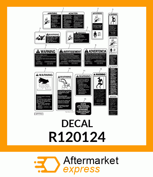 LABEL, ROPS WARNING (ENGLISH) R120124