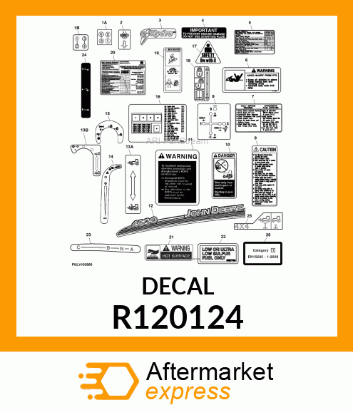 LABEL, ROPS WARNING (ENGLISH) R120124