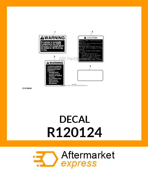 LABEL, ROPS WARNING (ENGLISH) R120124