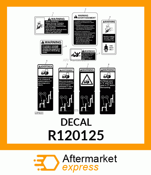 LABEL, ROPS WARNING BI R120125