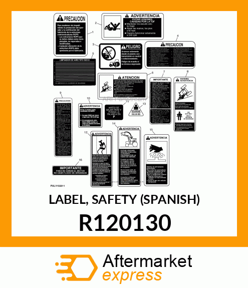 LABEL, SAFETY (SPANISH) R120130