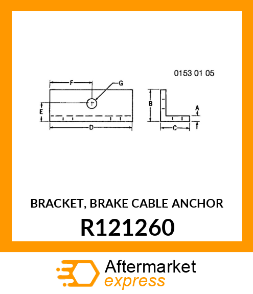 BRACKET, BRAKE CABLE ANCHOR R121260