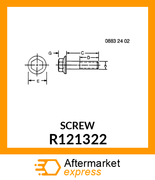 CAP SCREW, SPECIAL CYLINDER HEAD HE R121322