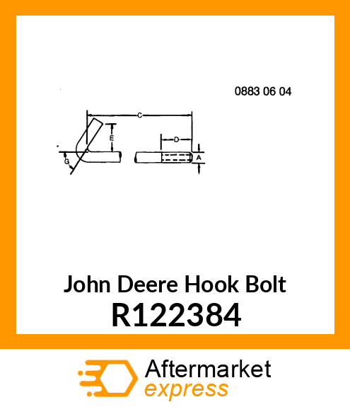 HOOK BOLT, ROD, BATTERY CLAMP R122384