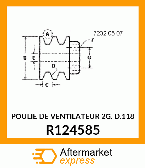 POULIE DE VENTILATEUR 2G. D.118 R124585