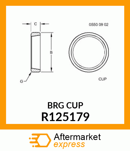 CUP,BEARING R125179