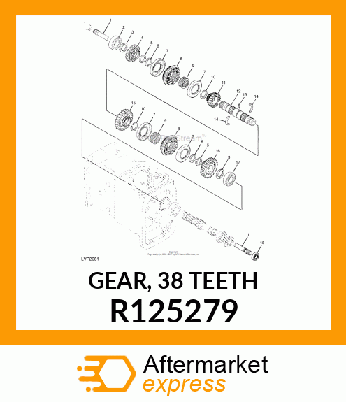 GEAR, 38 TEETH R125279