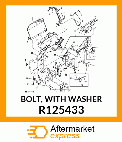 BOLT, WITH WASHER R125433