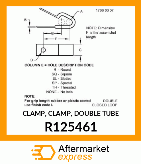 CLAMP, CLAMP, DOUBLE TUBE R125461