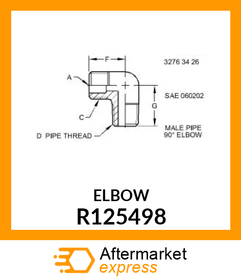 ELBOW, MALE, BRASS R125498