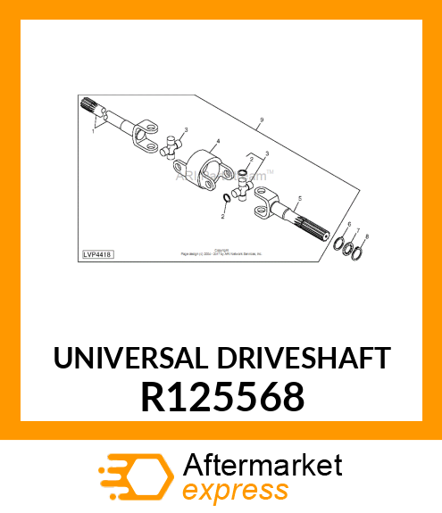 UNIVERSAL DRIVESHAFT R125568