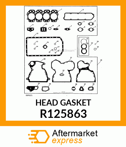 GASKET,CYLINDER HEAD R125863