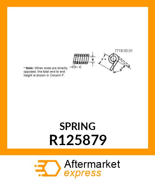 TORSION SPRING, CENTERING R125879