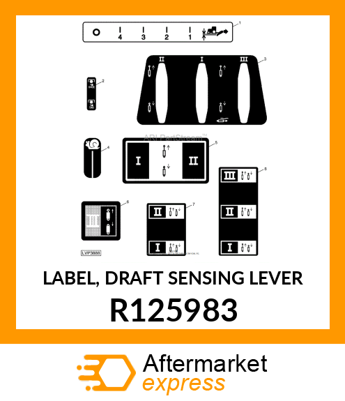 LABEL, DRAFT SENSING LEVER R125983