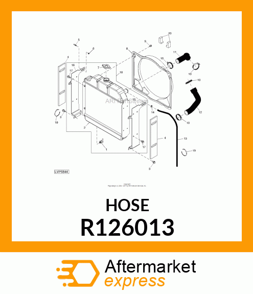 WATER HOSE, LOWER R126013