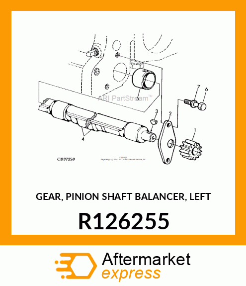 GEAR, PINION SHAFT BALANCER, LEFT R126255