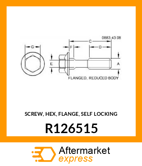 SCREW, HEX, FLANGE, SELF LOCKING R126515