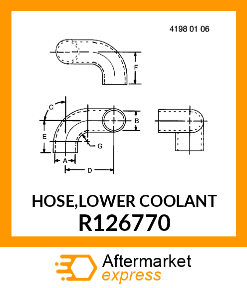 HOSE,LOWER COOLANT R126770