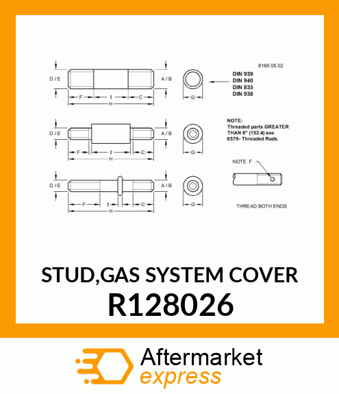 STUD,GAS SYSTEM COVER R128026