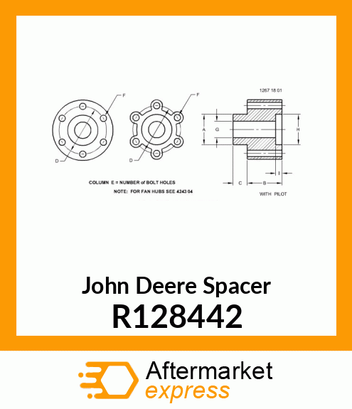 SPACER, FAN, 4 HOLES, 50MM R128442