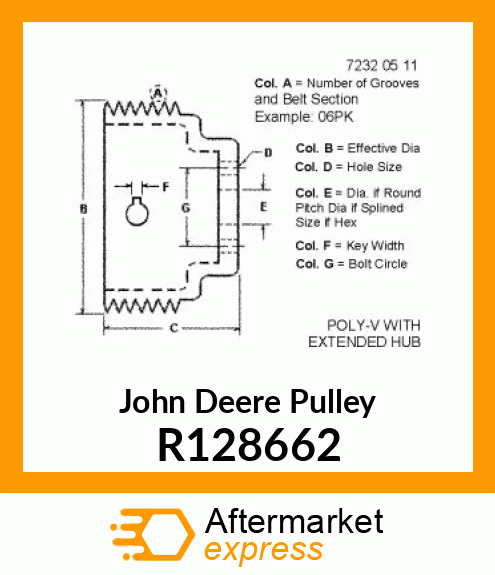 PULLEY, FAN DIAMETER 203 R128662