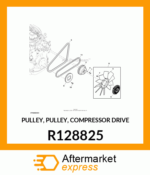 PULLEY, PULLEY, COMPRESSOR DRIVE R128825