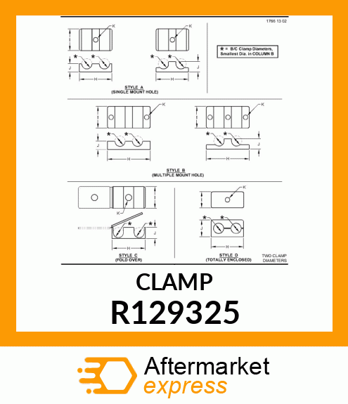 CLAMP, PLASTIC R129325