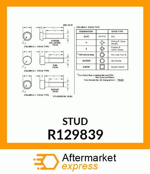 SCREW, SPECIAL R129839