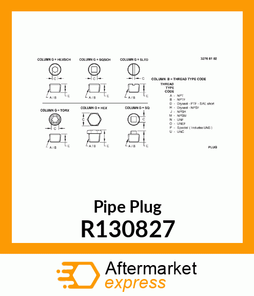 Pipe Plug R130827