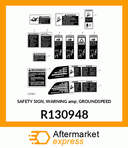 SAFETY SIGN, WARNING amp; GROUNDSPEED R130948